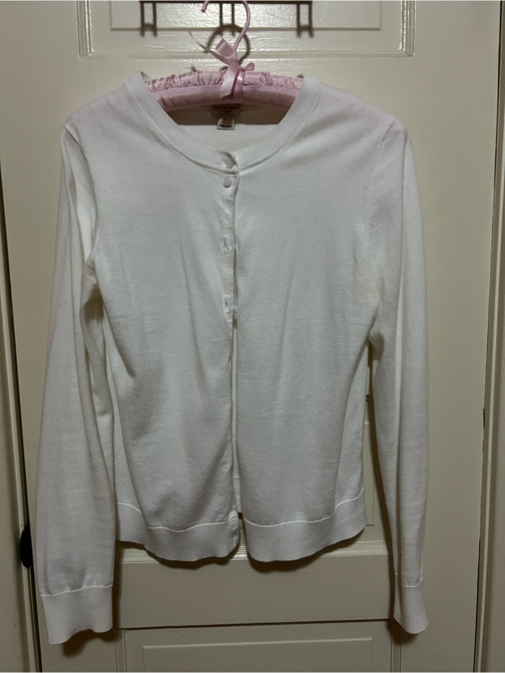 J. Crew White Button-Up Women's Cardigan Sweater